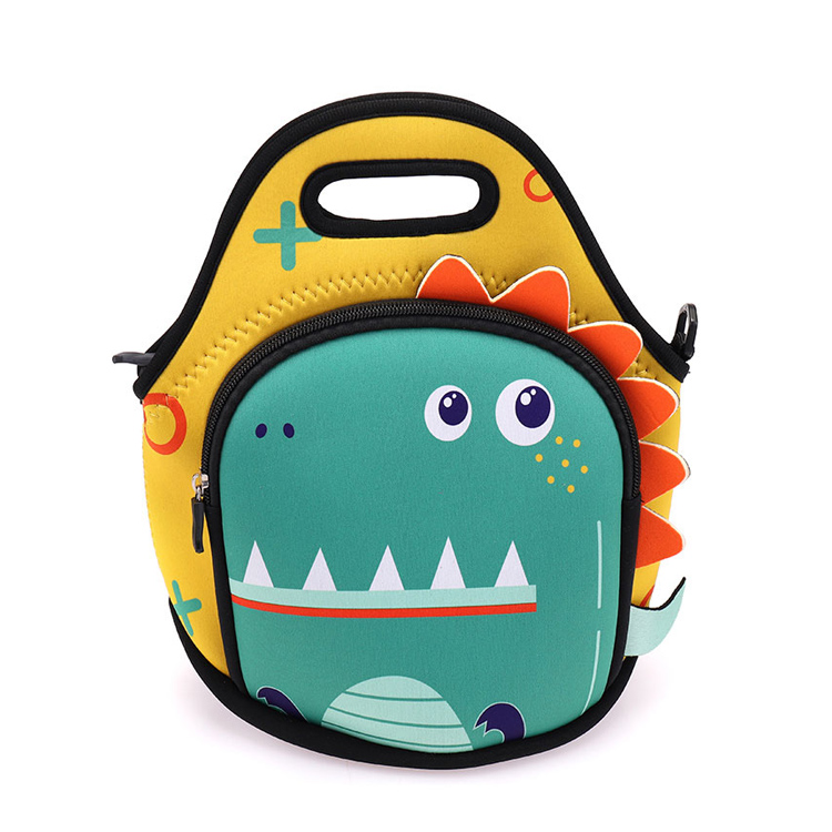 Bolsa de almuerzo para niños de neopreno de cocodrilo con aislamiento térmico de 3 a 4 horas