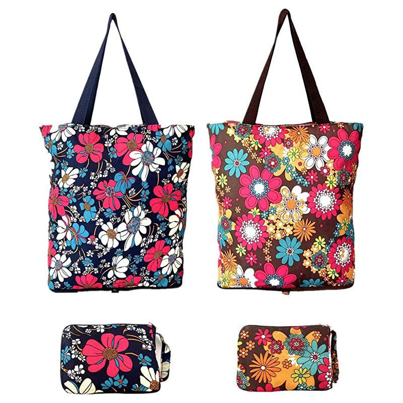 Bolso de compras ligero floral colorido